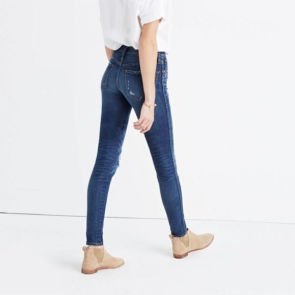 Madewell 9" High-Rise Skinny Jeans: Ripped and Patched Edition Size 26 - Picture 4 of 17